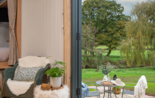 DHH_Willow_18 Willow Shepherds hut | Couples hot tub getaway in Devon by the river Kenn
